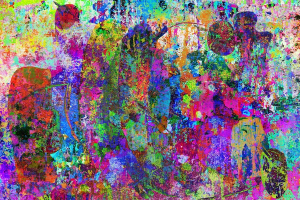 Colorful Background Splashes Grunge Art — Foto de Stock