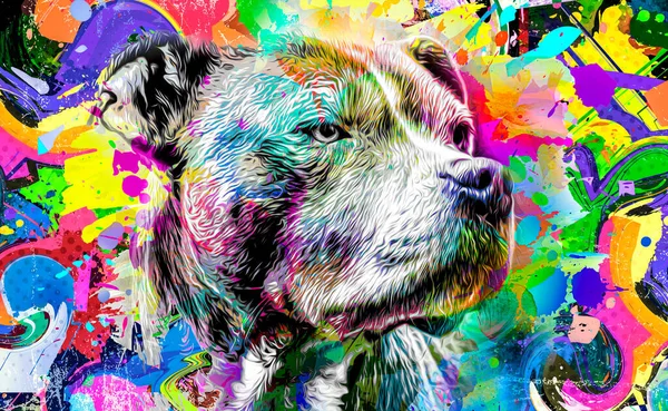 Bozal Abstracto Perro Color Aislado Arte Color Fondo Colorido —  Fotos de Stock