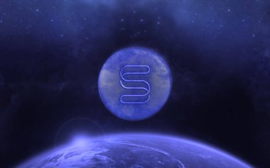 3D şifreleme para rengarenk arka plan, şifreleme konsepti 3D illüstrasyon