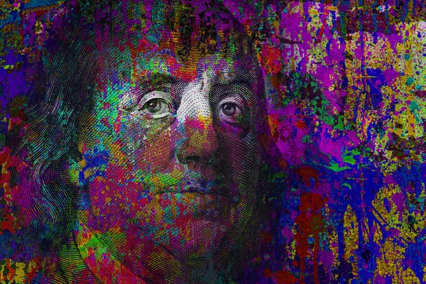 Colorful Background Usd Splashes Grunge Art Φωτογραφία Αρχείου