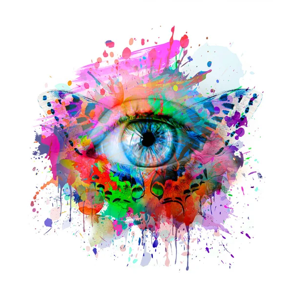 Ανθρώπινο Μάτι Χρωματιστό Δημιουργικό Υπόβαθρο Royalty Free Εικόνες Αρχείου