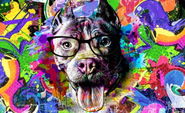 soyut renkli köpek ağızlığı renkli arkaplan renk sanatında izole edildi