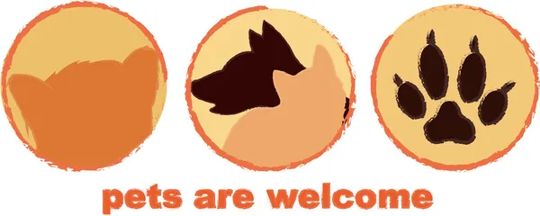 Pets are welcome door sign — Stock Photo, Image