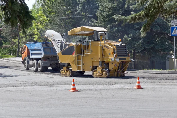 stock image Repair work on the road.