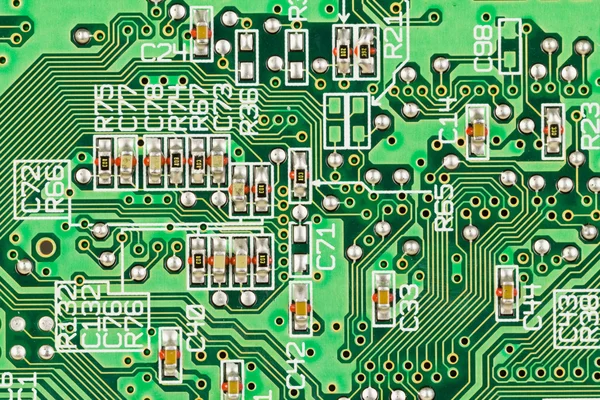 Conductores y resistencias de placas de circuitos impresos . — Foto de Stock