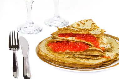 havyar ile Pancakes. 