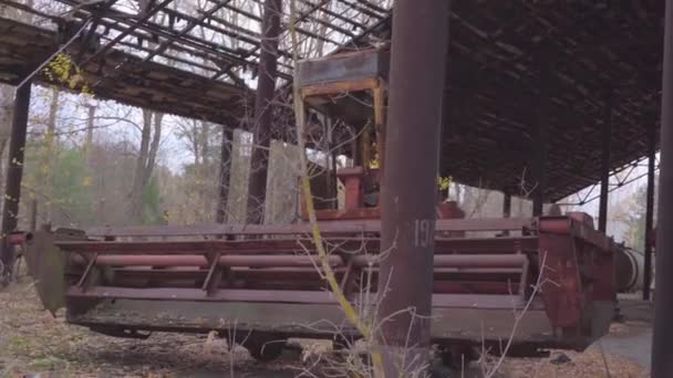 Equipamento Abandonado Aldeia Uma Cidade Sem Pessoas Desastre Numa Central — Vídeo de Stock