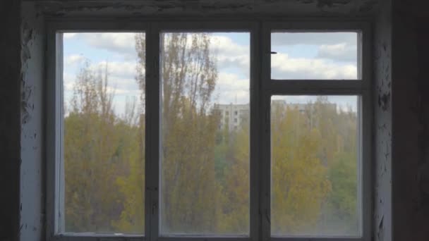 Abandoned Apartments City People Disaster Nuclear Power Plant Ukraine Pripyat — Stock Video