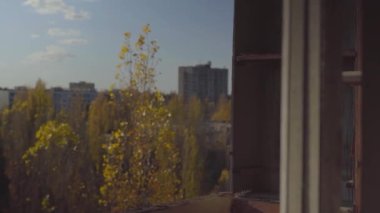 Terk edilmiş daireler. İnsansız bir şehir. Nükleer santralde felaket. Ukrayna. Pripyat.