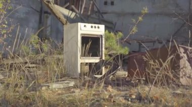 Terk edilmiş daireler. İnsansız bir şehir. Nükleer santralde felaket. Ukrayna. Pripyat.