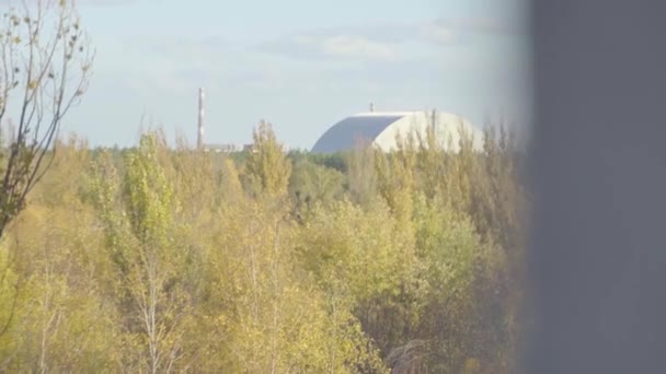 Apartamentos Abandonados Una Ciudad Sin Gente Desastre Una Central Nuclear — Vídeo de stock