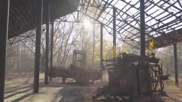 Abandoned Equipment Village City People Disaster Nuclear Power Plant Ukraine — Stock Video