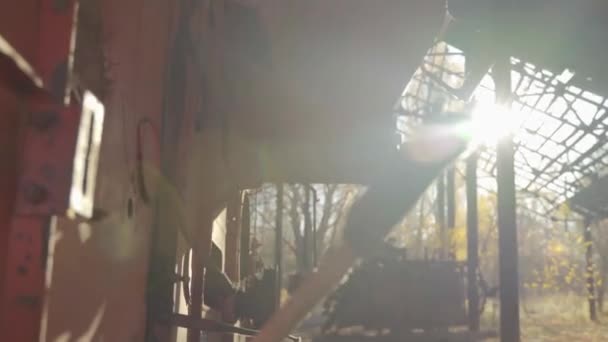 Заброшенное Оборудование Деревне Город Людей Катастрофа Атомной Электростанции Украина Припять — стоковое видео