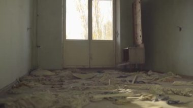 Terk edilmiş daireler. İnsansız bir şehir. Nükleer santralde felaket. Ukrayna. Pripyat.