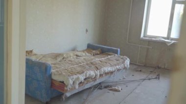 Terk edilmiş daireler. İnsansız bir şehir. Nükleer santralde felaket. Ukrayna. Pripyat.
