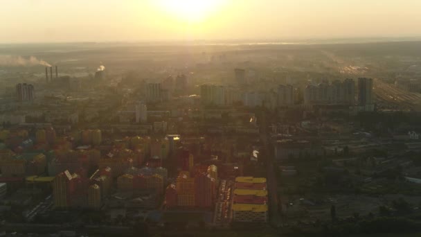 Bezirk Rusanowka Gesamtplan Stadt Kiew Ukraine Sommer Drohnenvideo — Stockvideo