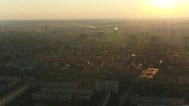 Het District Rusanovka Algemeen Plan Stad Kiev Oekraïne Zomer Drone — Stockvideo