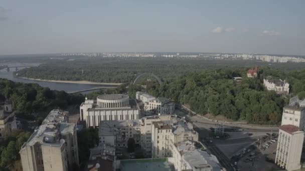 Centro Cidade Kiev Ucrânia Verão Drone Vídeo — Vídeo de Stock