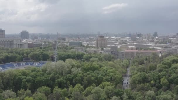 Centro Ciudad Kiev Ucrania Verano Drone Video — Vídeos de Stock