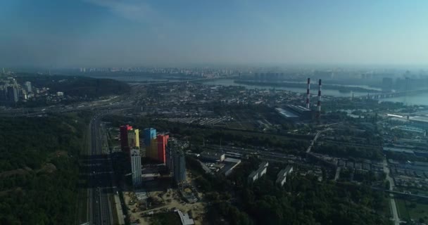 Megápolis Casas Modernas Edificios Nuevos Kiev Ucrania — Vídeo de stock