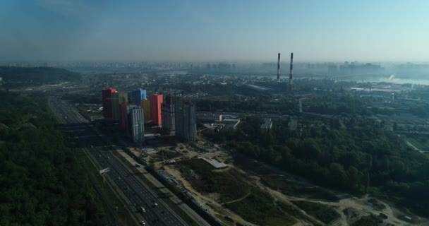 Megapolis Casas Modernas Novos Edifícios Kiev Ucrânia — Vídeo de Stock