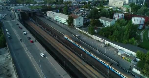 Estação Ferroviária Central Kiev Comboio Vai Para Estação Kiev Ucrânia — Vídeo de Stock