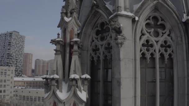 Cattedrale Stile Gotico Inverno Chiesa San Nicola Kiev Ucraina Chiesa — Video Stock