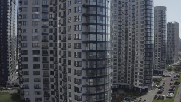 Megapolis Maisons Modernes Dans Ville Kiev Ukraine Aérien Été — Video