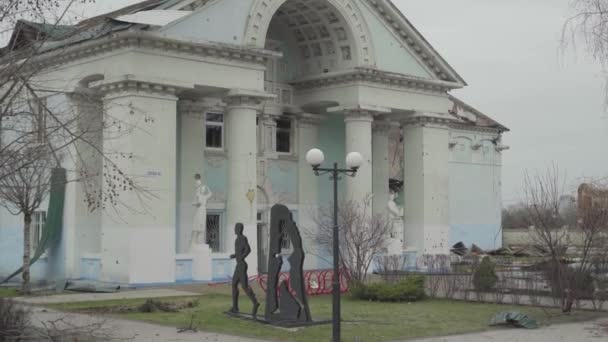 Зруйновані Будівлі Після Авіаудару Місто Ірпін Війна Україні — стокове відео