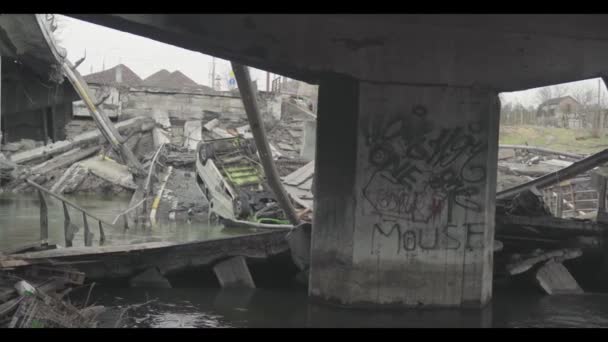 Irpin Ukrayna 2022 Ukrayna Daki Savaştan Sonra Irpin Şehrinin Sakinlerinin — Stok video