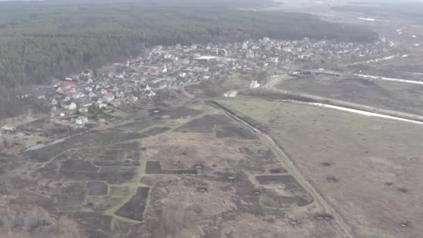 Hava Saldırısından Sonra Binaları Yıktılar Irpin Şehri Ukrayna Savaş — Stok video