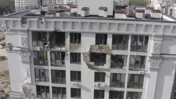 Edifici Distrutti Dopo Attacco Aereo Città Irpin Guerra Ucraina — Video Stock
