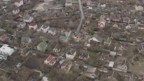 Зруйновані Будівлі Після Авіаудару Місто Ірпін Війна Україні — стокове відео
