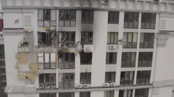 Destroyed Buildings Airstrike City Irpin War Ukraine — Stock Video