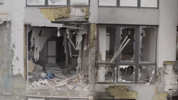 Hava Saldırısından Sonra Binaları Yıktılar Irpin Şehri Ukrayna Savaş — Stok video