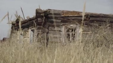 Çernobil sınırlama bölgesinde terk edilmiş radyoaktif köy. Rudnya-Veresnya köyü. Ukrayna.