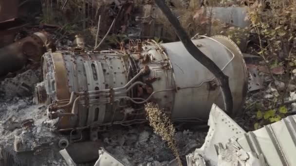 Abandonado Equipamento Radioactivo Enferrujado União Soviética Cemitério Tecnologia Rassokha Chernobyl — Vídeo de Stock