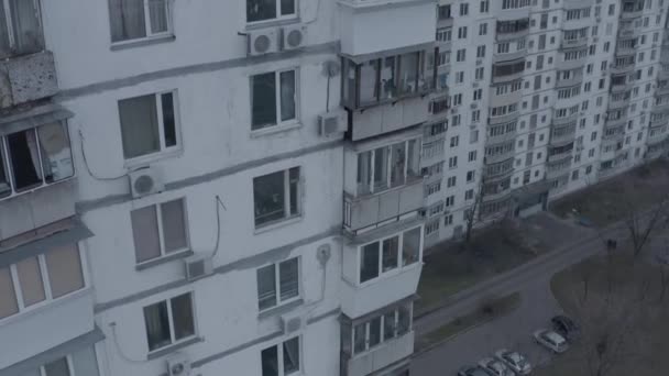 Region Darnitsa Sowjetischer Aufbau Zeiten Der Udssr Plattenhochhäuser Typisches Gebäude — Stockvideo
