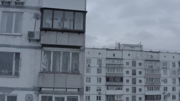 Darnitsa Region Soviet Building Times Ussr Panel Skyscrapers Typical Building — Stockvideo