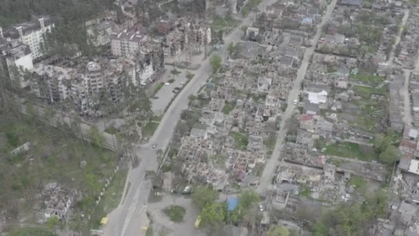 Pusztítás Polgári Lakosok Lakóépületeit Ért Légitámadás Után Háború Ukrajnában Házakat — Stock videók