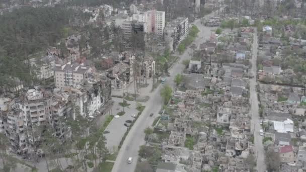 Destruction Air Strike Residential Buildings Civilians War Ukraine Destroyed Houses — Vídeos de Stock