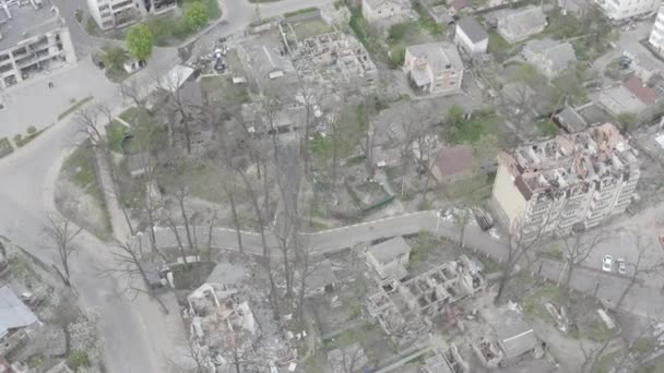 Destruction Air Strike Residential Buildings Civilians War Ukraine Destroyed Houses — Vídeos de Stock