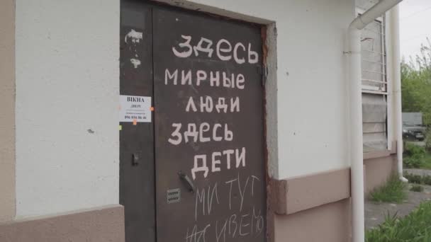 Vybombardovaná Bytová Budova Leteckém Úderu Válka Ukrajině Mariupol — Stock video