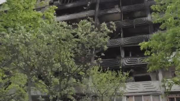 Clădire Apartamente Bombardată După Atac Aerian Război Ucraina Mariupol — Videoclip de stoc
