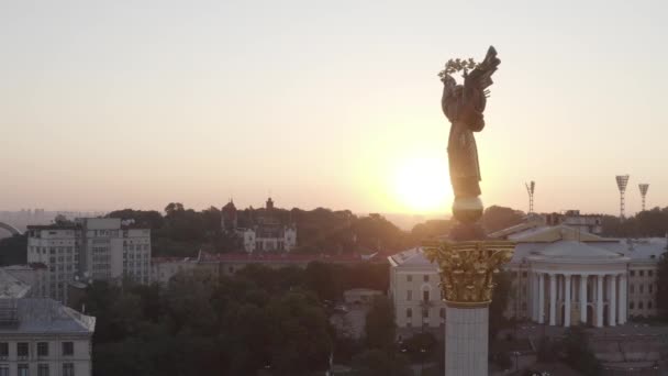 Estela Principal Plaza Independencia Símbolo Libertad Ucrania Centro Ciudad Kiev — Vídeos de Stock