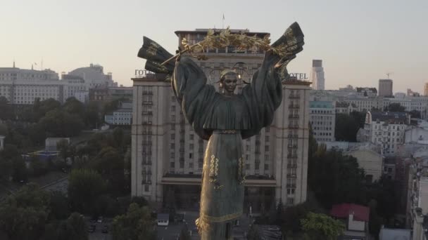 Estela Principal Plaza Independencia Símbolo Libertad Ucrania Centro Ciudad Kiev — Vídeos de Stock