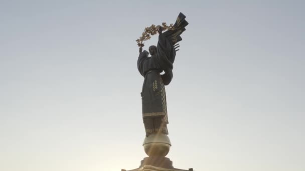 Main Stele Independence Square Symbol Freedom Ukraine City Center Kyiv — Stockvideo