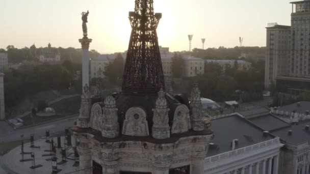 Hlavní Stele Náměstí Nezávislosti Symbol Svobody Ukrajině Centrum Města Kyjev — Stock video