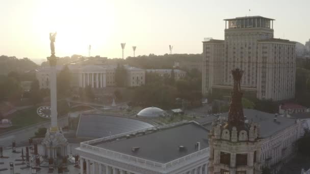 Główna Stela Placu Niepodległości Symbol Wolno Ukrainy Centrum Miasta Kijów — Wideo stockowe