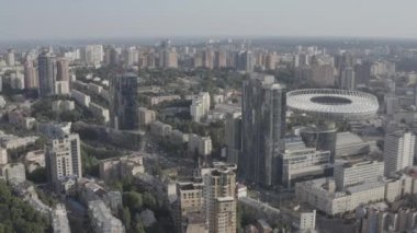 NSC Olimpiyskiy, Olimpiyat Ulusal Spor Kompleksi ve çevresindeki bölge havadan izleniyor. Merkez Şehir. Şehrin genel planı..